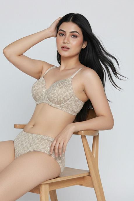 Zivame Padded Regular Wired 3/4th Coverage Tshirt Bra - Skin Flowly Floral — image 4